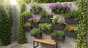 Vertical garden ideas for small spaces with wall planters and climbing plants