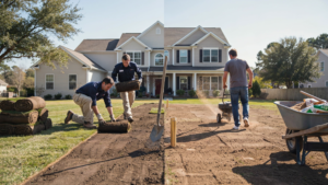 Sod installation and lawn seeding process comparison