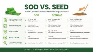Sod vs seed cost comparison in Charlotte NC